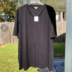 Calvin Klein 💯 Liquid cotton Black t-shirt w/textured stripes XXL